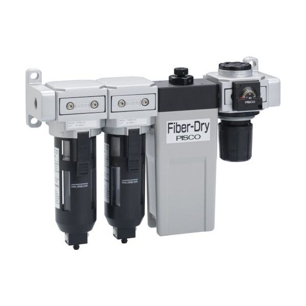 PISCO ドライユニット エアフィルタ、マイクロミストフィルタ、ファイバードライ、レギュレータユニット FMDR100-03-AD 1個（直送品）
