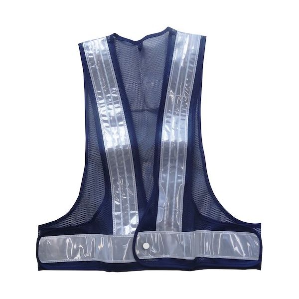 ミズケイ LED安全ベスト キラピカSPARK(紺地・白)赤青LED 5916520 1枚 359-0384（直送品）