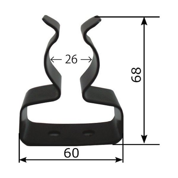 岩崎製作所 IWA 消防車両艤装部品 キャッチ式取付金具 ブラック塗装 鉄製 とび口キャッチ 19TK00SS 1個 509-4432（直送品）