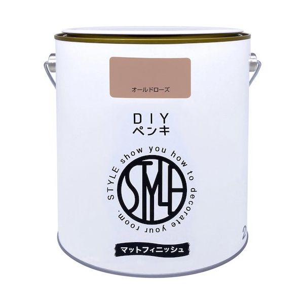 ニッペホームプロダクツ ニッぺ DIYペンキ マットフィニッシュ オールドローズ 2kg 4976124887642 1缶 567-0061（直送品）