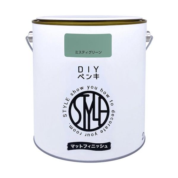 ニッペホームプロダクツ ニッぺ DIYペンキ マットフィニッシュ ミスティグリーン 2kg 4976124887673 1缶（直送品）
