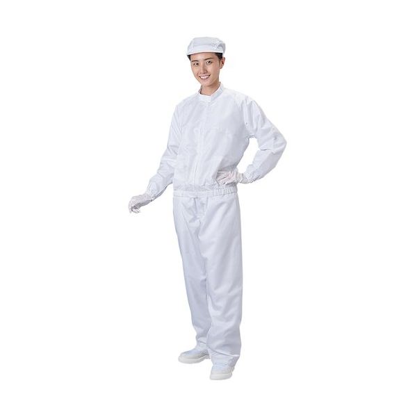 ブラストン BLASTON クリーンルーム用ウエア 防塵ジャケット(立衿) 白 6Lサイズ BSC-42001-W-6L 1着（直送品）