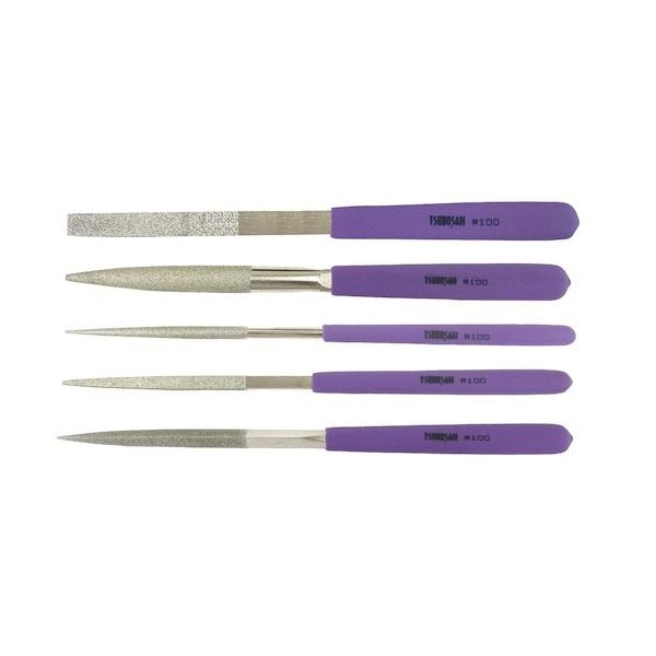 ツボサン ダイヤモンドヤスリ Kー5 セット #100ー80L DKST0500 1セット(5本) 611-4567（直送品）