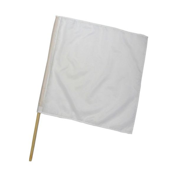 ミズケイ 「旗めくんです。」白旗<45cm×45cm>+棒セット 8014701 1枚 530-1373（直送品）