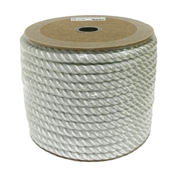 ユタカメイク ロープ ナイロン3ッ打ロープドラム巻 12mm×45m PRJ-N6 1巻 655-9809（直送品）