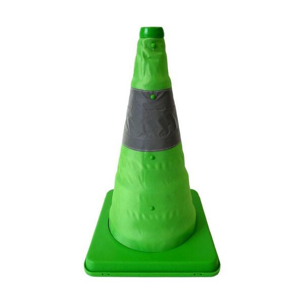 ミズケイ 伸縮式三角コーン 41cm(グリーン) 8201031 1個 530-1372（直送品）