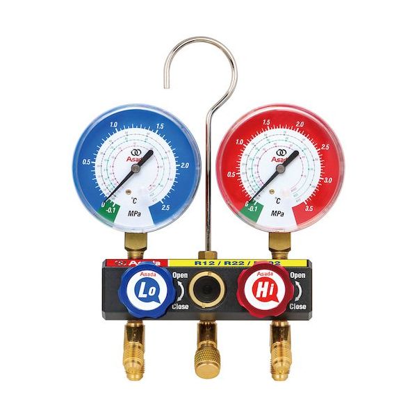 アサダ Asada マニホールドADキット R12、R22、R502 ケース付 92cm AM110C 1セット 566-6373（直送品）