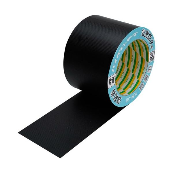 パイオラン 気密防水用テープ 片面タイプ(強粘着) 75mm×20m ブラック KM-30-BK 75MMX20M 1セット(24巻)（直送品）