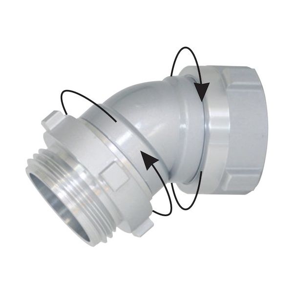 岩崎製作所 IWA 媒介金具 アルミ製 吸口ダブルスイベルエルボ (スロッター) 15WSL7545A 1個 509-2869（直送品）