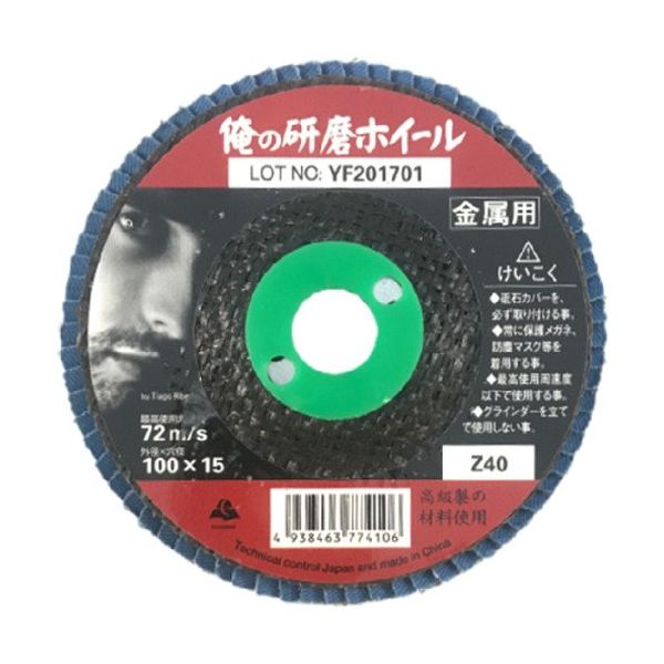 富士製砥 富士 俺の研磨ホイール Z80 100X15 WAWHEEL100Z80 1セット(10枚) 535-3162（直送品）