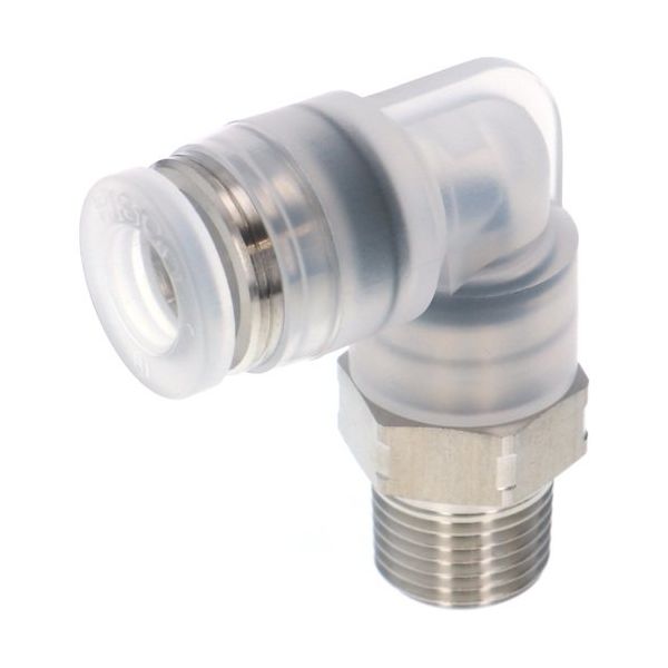 PISCO チューブフィッティング PP/SUS304 エルボ チューブ6mm R1/8 シールテープ巻き仕様 PPL6-01SUS-TP（直送品）