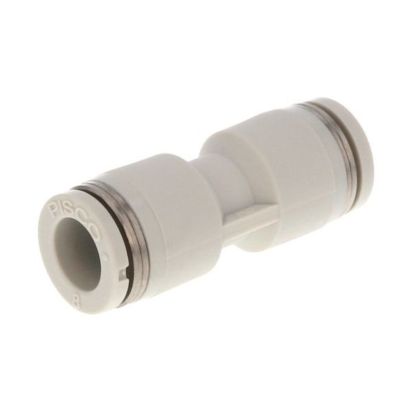 日本ピスコ PISCO チューブフィッティング ユニオンストレート チューブ外径:6mm ライトグレー仕様 PU6W 1セット(10個)（直送品）