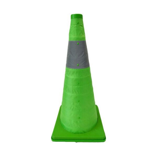 ミズケイ 伸縮式三角コーン 62cm(グリーン) 8201032 1個 530-1380（直送品）