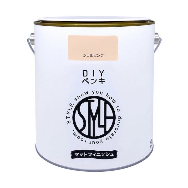 ニッペホームプロダクツ ニッぺ DIYペンキ マットフィニッシュ シェルピンク 2kg 4976124887659 1缶 567-0088（直送品）