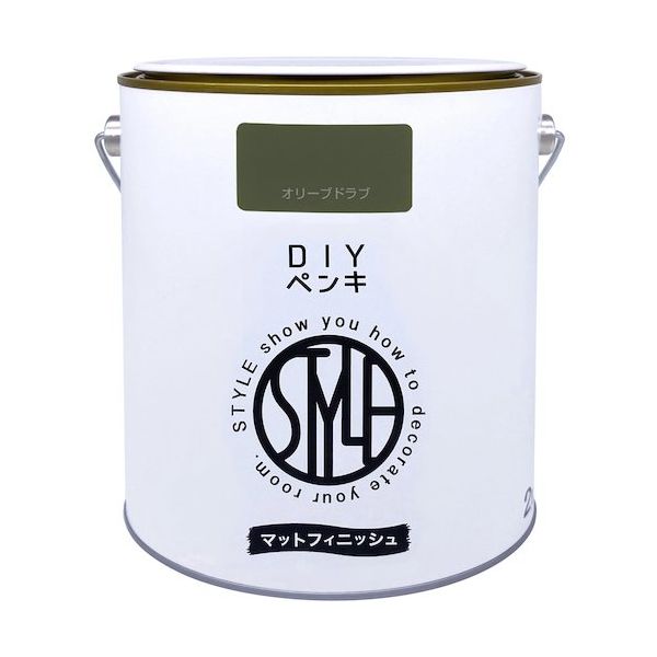 ニッペホームプロダクツ ニッぺ DIYペンキ マットフィニッシュ オリーブドラブ 2kg 4976124887680 1缶 567-0073（直送品）