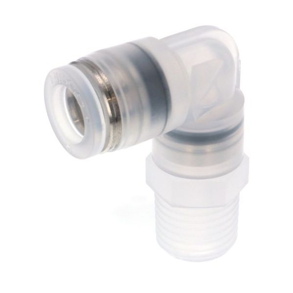 日本ピスコ PISCO チューブフィッティング エルボ PPタイプ シールゴム:FKM シールテープ巻き仕様 PPL8-02-F-TP 1個（直送品）