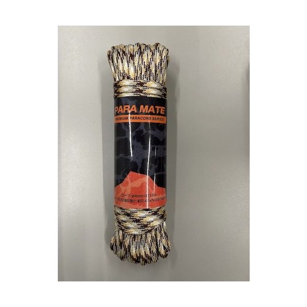 ユタカメイク パラメイトロープ 4mm×15m ブラウン/ホワイト PMR-08 1個 608-9316（直送品）