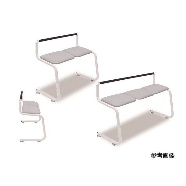 アズワン ハイハイベンチS 二人掛け 座幅35×長さ98×座高50 グレー 60-1095-91 1台（直送品）