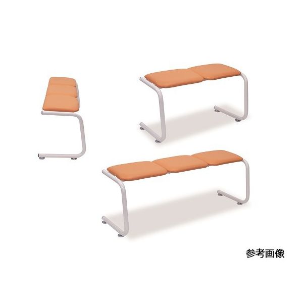 アズワン ハイハイベンチ 三人掛け 座幅35×長さ143×座高50 グレー 60-1095-55 1台（直送品）