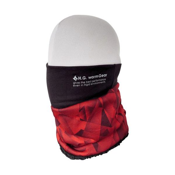 喜多 ネックウォーマー フェイスガード付ネックウォーマー(裏ボア) レッド フリー NO8670-RED-F 1枚 693-6496（直送品）