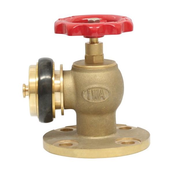 岩崎製作所 IWA 船舶用 黄銅製 フランジ付町野式消火栓バルブ(鎖無し) 54MAV0565B 1個 510-3810（直送品）