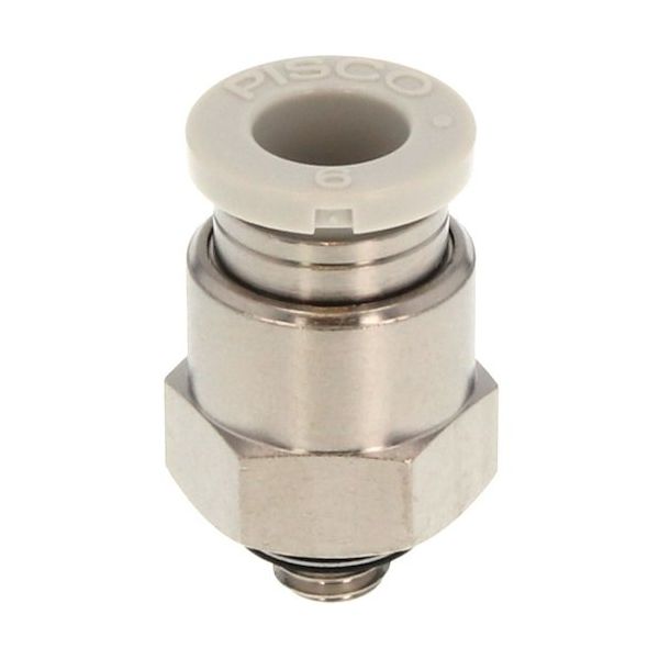 PISCO チューブフィッティング ストレート チューブ外径:6mm ネジサイズ:M5×0.8 ライトグレー仕様 PC6-M5W（直送品）