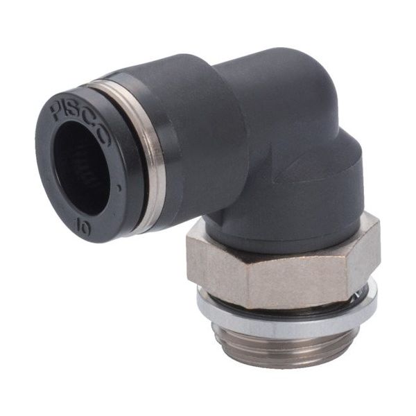 日本ピスコ PISCO チューブフィッティング エルボ チューブ外径:6mm ネジサイズ:G1/4 PL6-G2 1セット(10個)（直送品）