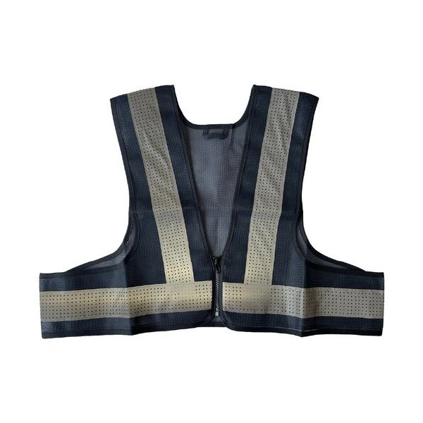ミズケイ ファスナー安全ベストショート丈「爽メッシュ」<ネイビー> 5941221 1枚 477-6287（直送品）