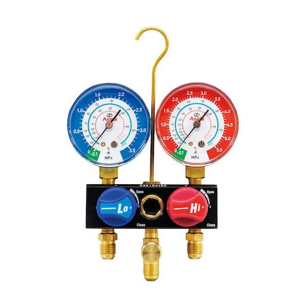 アサダ Asada R32、R410A用ミニマニホールドキット(ボールバルブ式、92CM) AM185 1個(1セット) 573-9906（直送品）