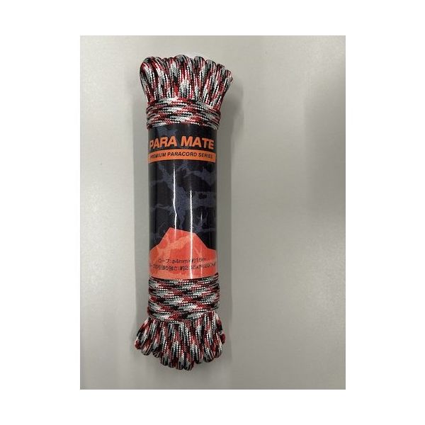 ユタカメイク パラメイトロープ 4mm×15m レッド/ブラック PMR-07 1個 609-0813（直送品）