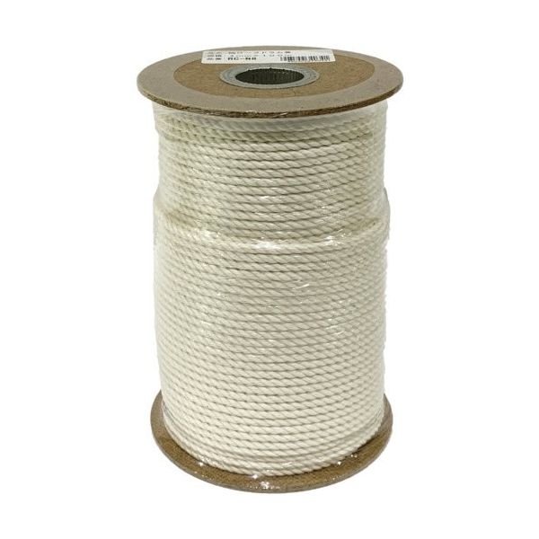 ユタカメイク ロープ 綿ロープドラム巻 4mm×100m PRC-N8 1巻 698-5619（直送品）