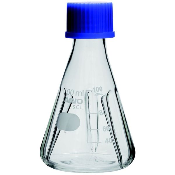 HARIO バッフル付きねじ口三角フラスコ 100mL 1箱(12個入) BNSF-100 1箱(12個) 67-8100-90（直送品）