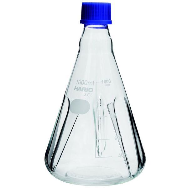 HARIO バッフル付きねじ口三角フラスコ 1，000mL 1箱(10個入) BNSF-1L 1箱(10個) 67-8100-93（直送品）