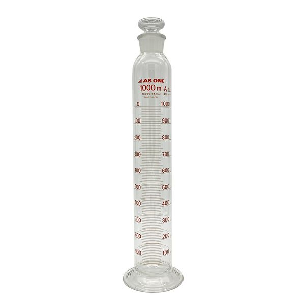 アズワン 有栓メスシリンダー1000mL ASONE JCSS校正証明書付 1-8563-11-24 1個（直送品）