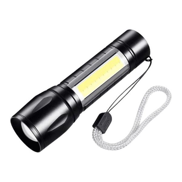 Trimate 充電式LED懐中電灯 サイドライト搭載 ストラップ付 M TR-FL003-M 1個 67-4918-37（直送品）