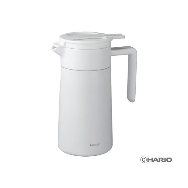 HARIO セラミックコーティング 真空二重保温ポット 600mL ホワイト CHP-600-W 1個 68-5182-08（直送品）