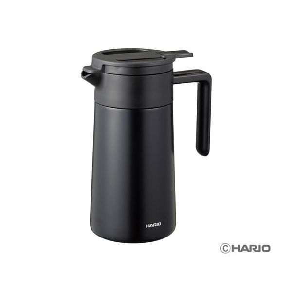 HARIO セラミックコーティング 真空二重保温ポット 600mL ブラック CHP-600-B 1個 68-5182-09（直送品）