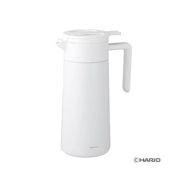 HARIO セラミックコーティング 真空二重保温ポット 800mL ホワイト CHP-800-W 1個 68-5182-10（直送品）