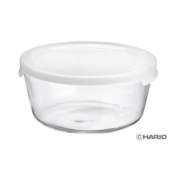 HARIO 耐熱ガラス製保存容器・丸1200 1ケース(24個) MST-120-TW 68-5182-33（直送品）