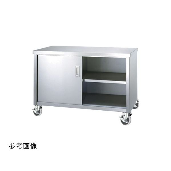 シンコー ステンレス作業台(片面扉)EーPU100シリーズ W1200×D600×H800mm E-12060-PU100 1個（直送品）