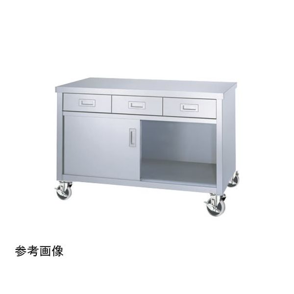 シンコー ステンレス作業台(片面扉・引出し付)EDーPU100シリーズ W900×D750×H800mm ED-9075-PU100 1個（直送品）