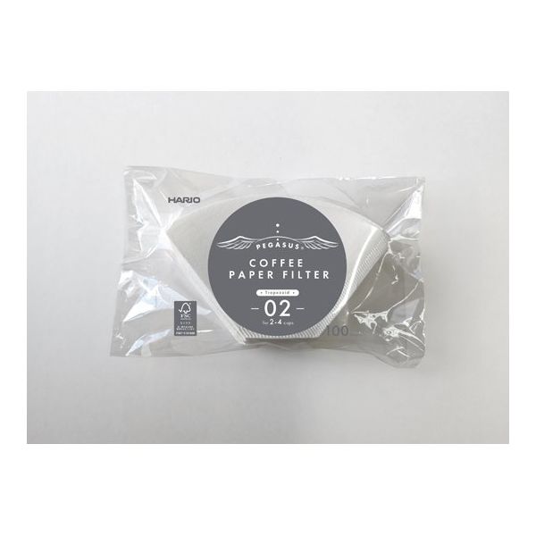 ペガサスコーヒーペーパーフィルター 02W 1ケース(100枚×10袋入) PEF-02-100W-BOX 1ケース(1000枚)（直送品）