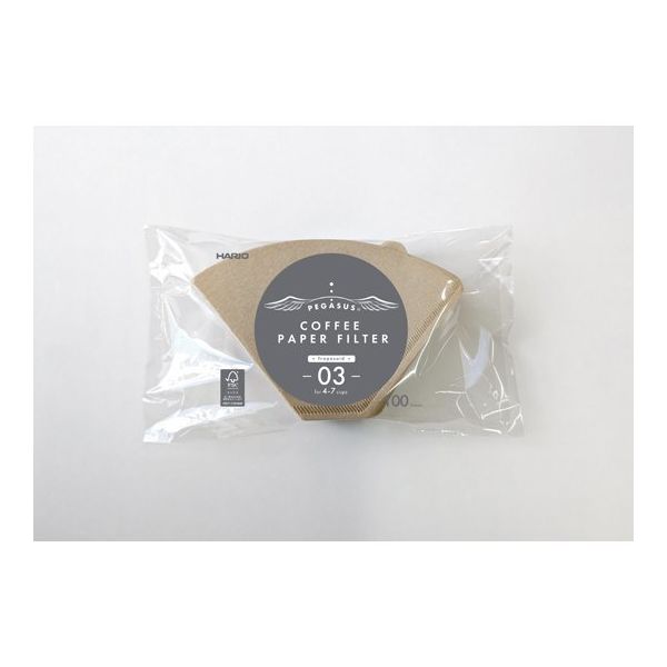 ペガサスコーヒーペーパーフィルター 03M 1ケース(100枚×10袋入) PEF-03-100M-BOX 1ケース(1000枚)（直送品）