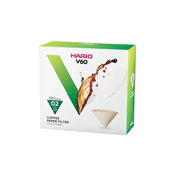 HARIO V60用ペーパーフィルター 02M 1ケース(100枚×5箱入) VCF-02-100MK-BOX 1ケース(500枚)（直送品）