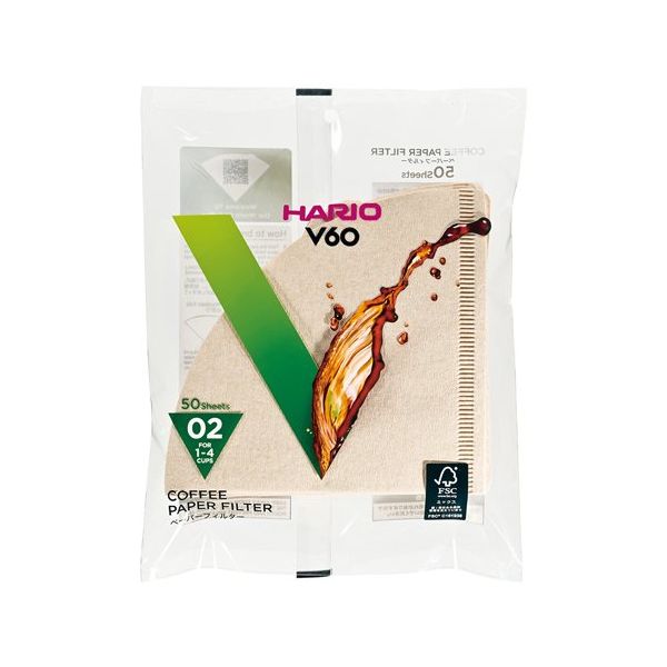 HARIO V60ペーパーフィルター 02M 1ケース(50枚×20袋入) VCF-02-50M-F 1ケース(1000枚)（直送品）
