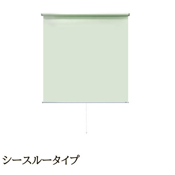 ナプコインテリア シングルロールスクリーン マグネットタイプ プル式 ソレイユ 幅650×高さ900mm ミストグリーン 1本（直送品）