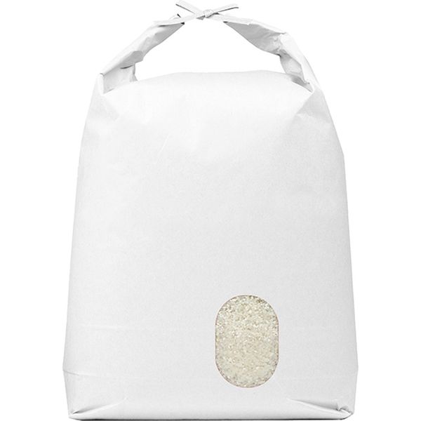 【袋・包装資材（米袋）】アサヒパック 005891001 紐付きクラフト角底窓付（白）無地 10kg 1パック（200枚入）（直送品）