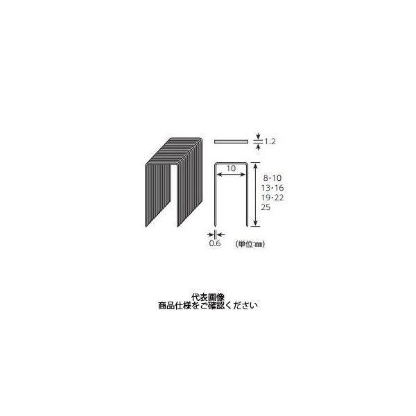 若井産業 ステンレス ステープル 10mm幅 PJ1019S 1セット(100000本:5000本×20箱)（直送品）