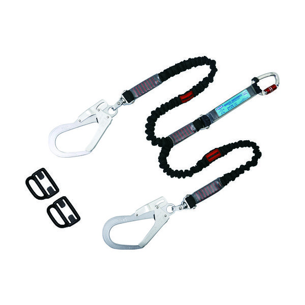 TSUYORON フルハーネス用ランヤード ツインランヤード 伸縮式ノビロン(BK) THL-2-NV93SV-21KS-2R23-BP（直送品）