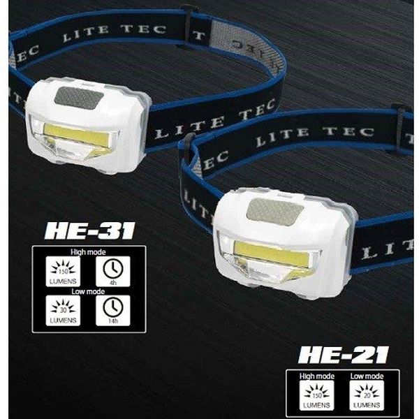 長輝LITETEC LEDヘッドライト 充電式3W HE-31（直送品）